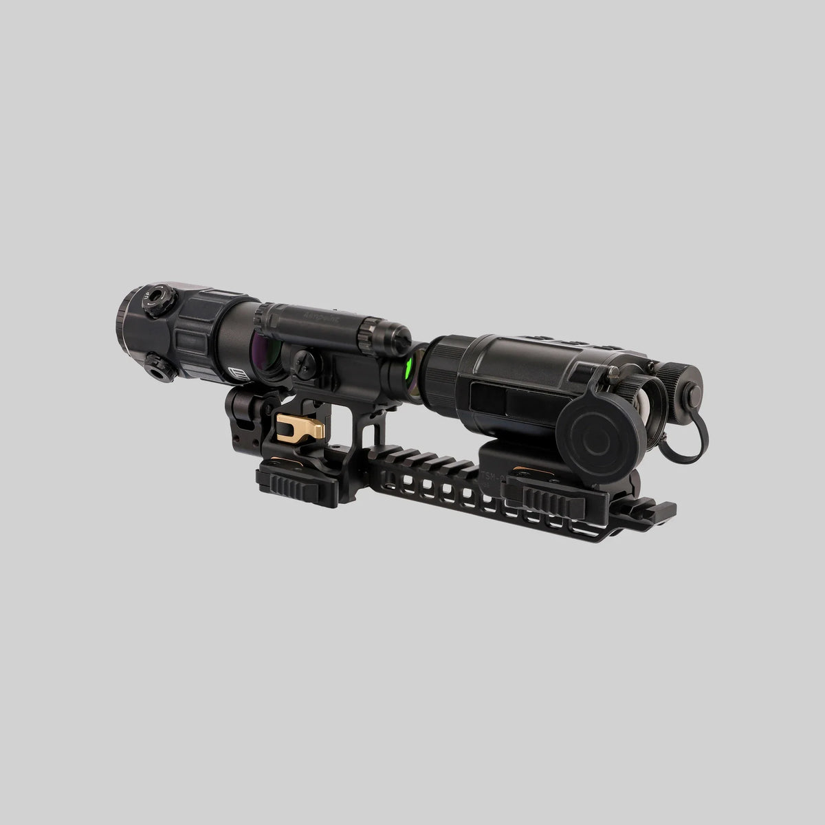 Коліматор Aimpoint CompM5 на RDM-01-QD, магніфер EOTech G45 на FTR-01-DQD і тепловізор InfiRay Rico Micro RH25 у кріпленні DAVIKA TSM-01-QD-38H на планці PR-02-SMAI-B