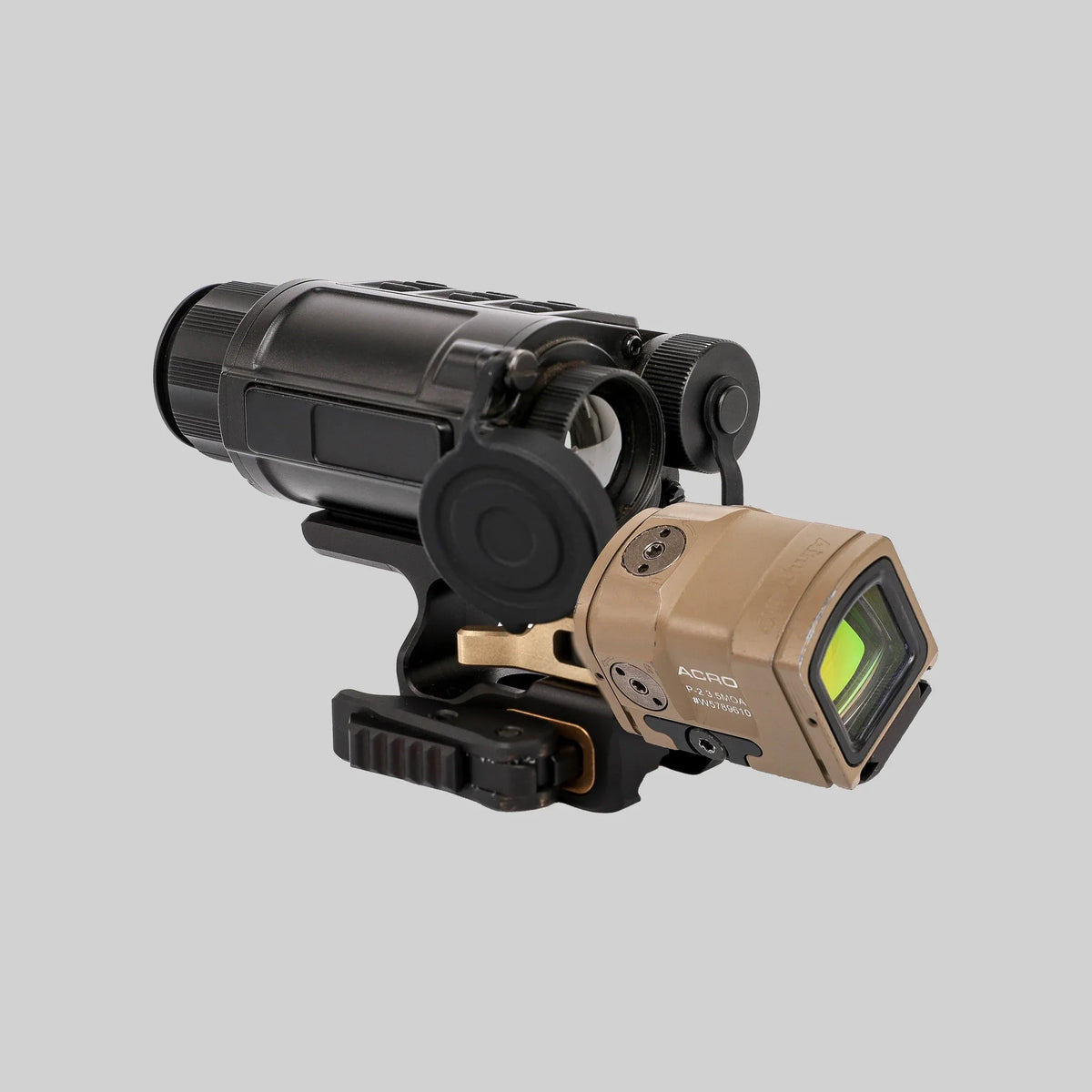 Живе фото: тепловізор InfiRay Rico Micro RH25 у кріпленні DAVIKA TSM-01-QD-57H і коліматор Aimpoint ACRO на адаптері FP-03-DQD