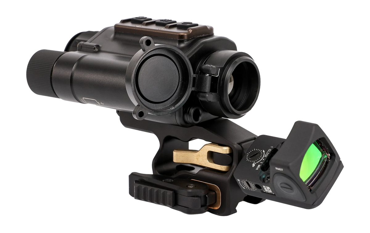 Тепловізор Delta Optical Scout 25 у кріпленні DAVIKA TSM-02-QD-57H і коліматор Trijicon RMR на адаптері FP-02-DQD під кутом 37 градусів