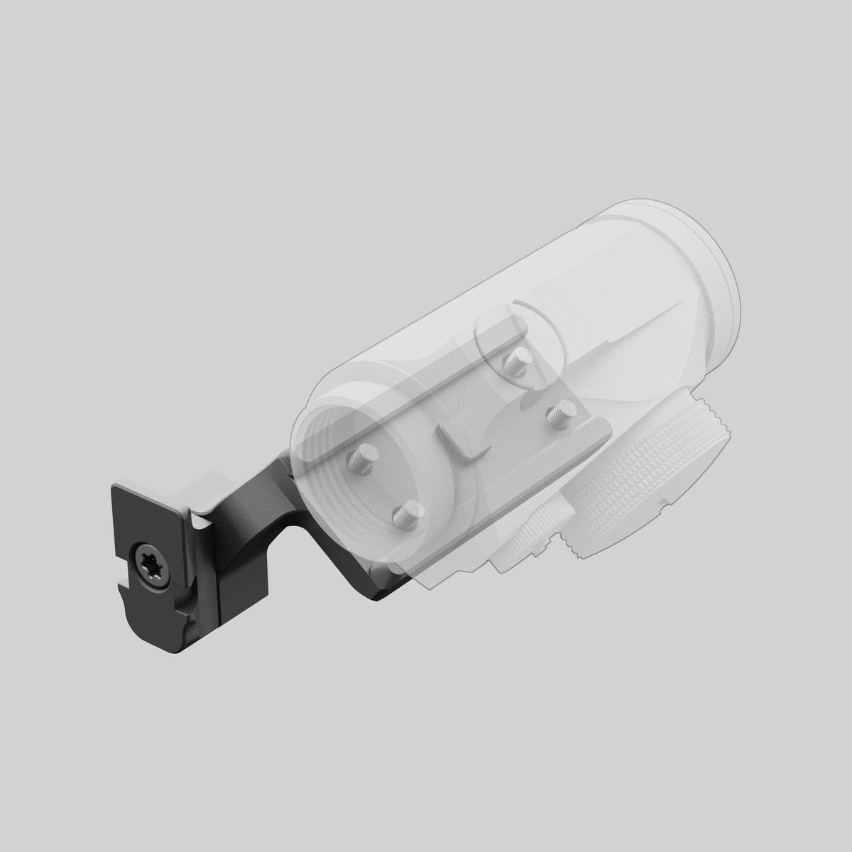 Адаптер DAVIKA FP-01-DQD чорний із встановленим коліматорним прицілом Aimpoint Micro